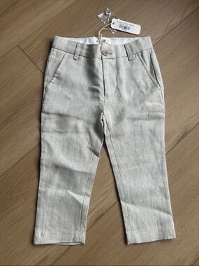 Noralee Neutral Linen-Blend Dress Pants